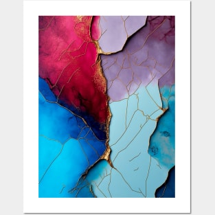 Boldened Blue - Abstract Alcohol Ink Resin Art Posters and Art